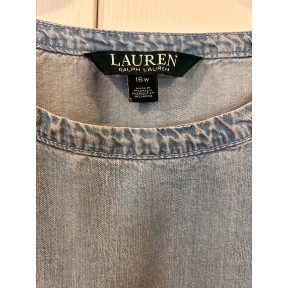 Lauren Ralph Lauren Women’s Chambray Dress Size 16W - Picture 6 of 7